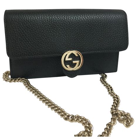 gucci black wallet on chain